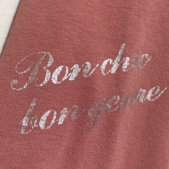BCBG MAXAZRIA Zip Up Rhinestone Hoodie Pink L - Picture 5 of 5